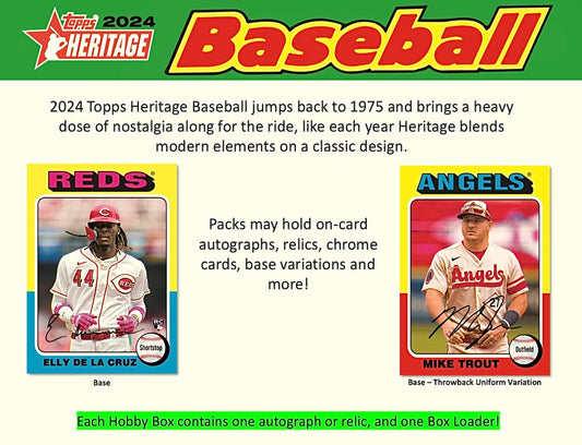 2024 Topps Heritage Baseball Hobby Sealed Case (12 Boxes)