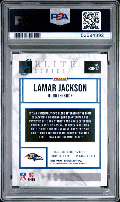 2018 Panini Donruss The Elite Series Rookies #ESR17 Lamar Jackson PSA 8
