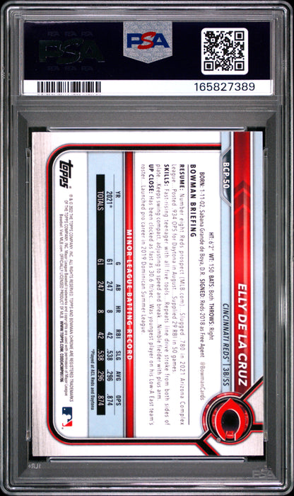 2022 Bowman Chrome Prospects #BCP50 Elly De La Cruz PSA 10