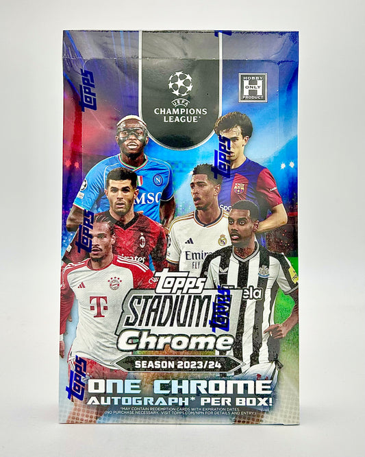 2023-24 Topps Stadium Club Chrome UEFA Champions League Soccer Hobby Box