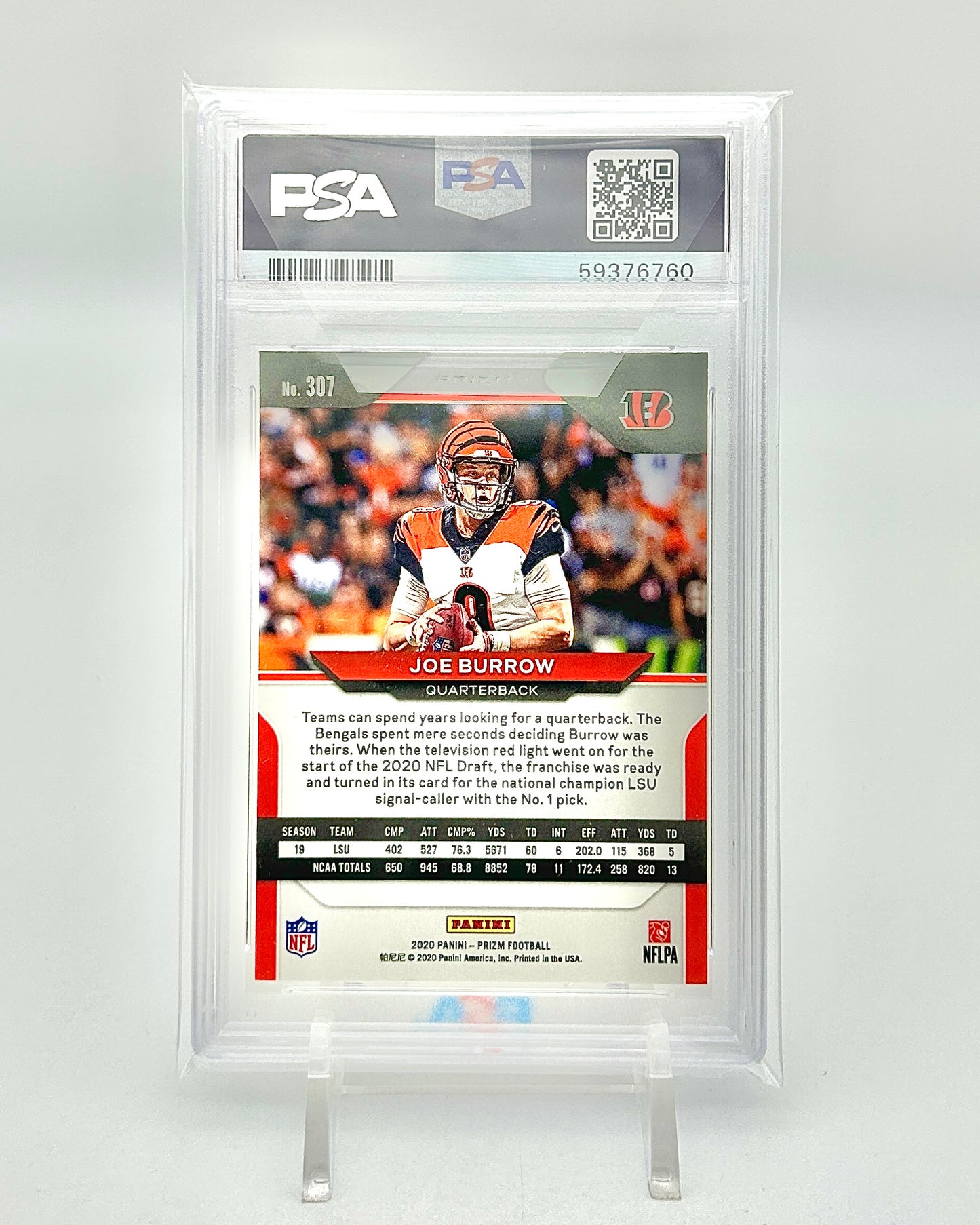 2020 Prizm Lazer Prizm: #307 Joe Burrow (PSA 10) #59376760