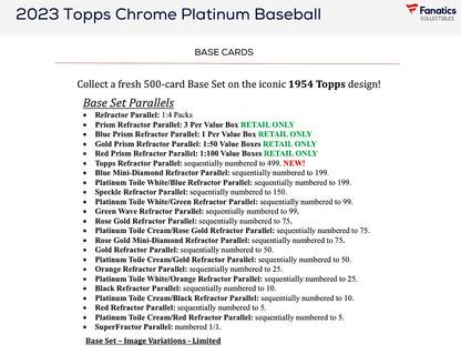 2023 Topps Chrome Platinum Anniversary Baseball Value Box