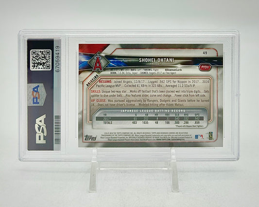 2018 Bowman Shohei Ohtani #49 PSA 10