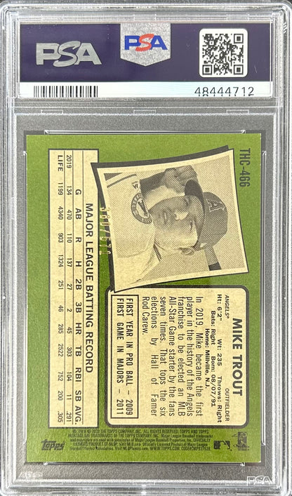 2020 Topps Heritage Chrome Refractor /571 #466 Mike Trout PSA 9
