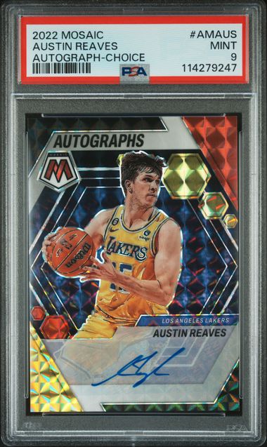 2022 Panini Mosaic Autograph Choice #AM-AUS Austin Reaves PSA 9 - Front