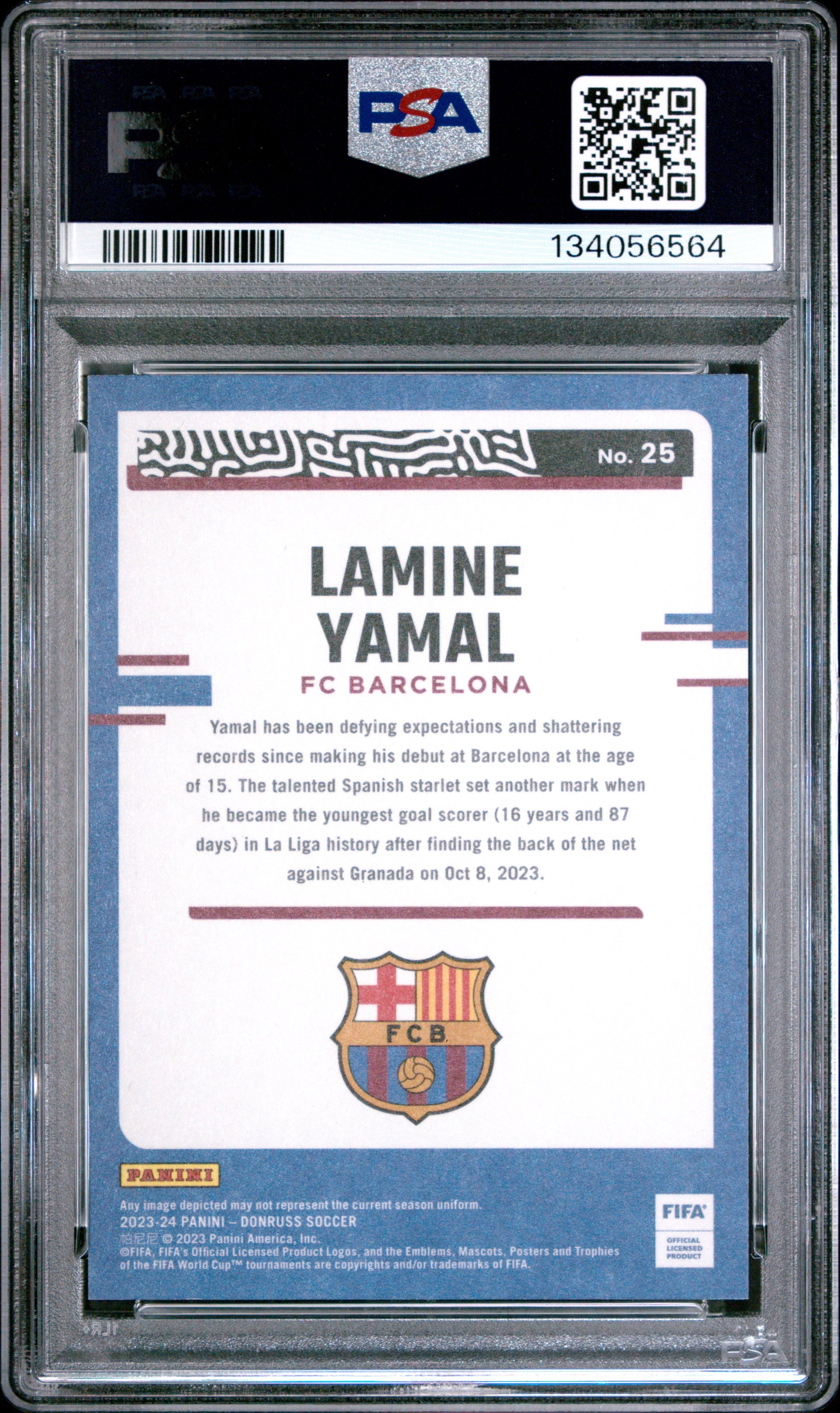 2023-24 Panini Donruss FIFA The Rookies #25 Lamine Yamal PSA 9