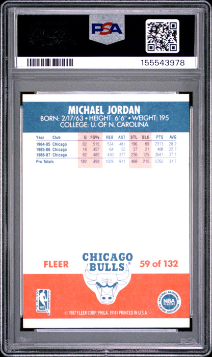 1987 Fleer #59 Michael Jordan PSA 7