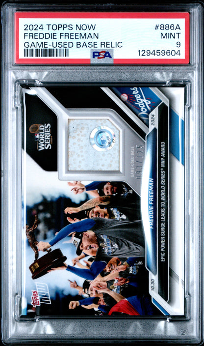 2024 Topps Now Game-Used Base Relic /125 #886A Freddie Freeman PSA 9