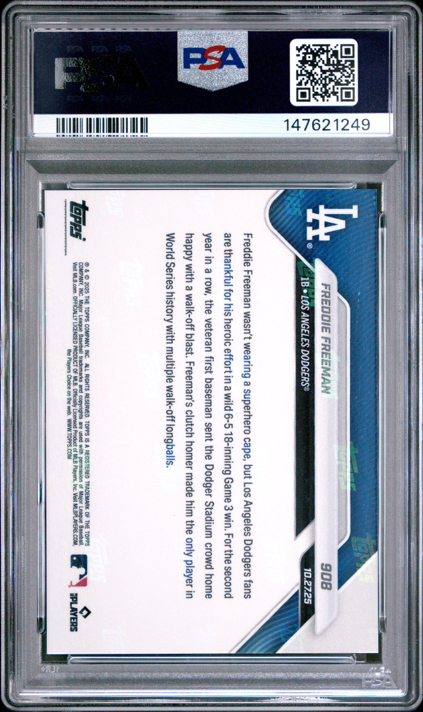 2025 Topps Now #908 Freddie Freeman PSA 10