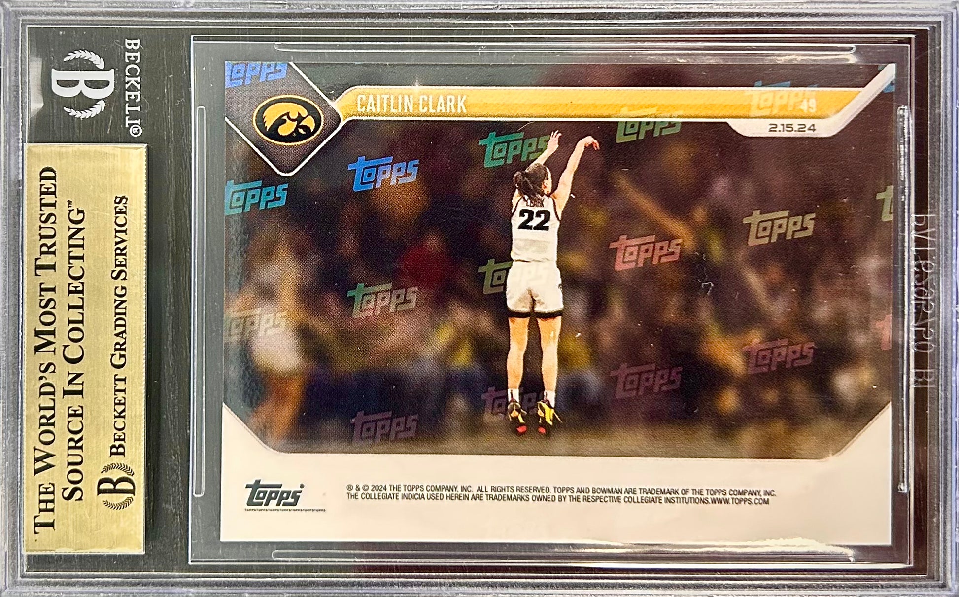 2023-24 Bowman University Now #49 Caitlin Clark BGS 10