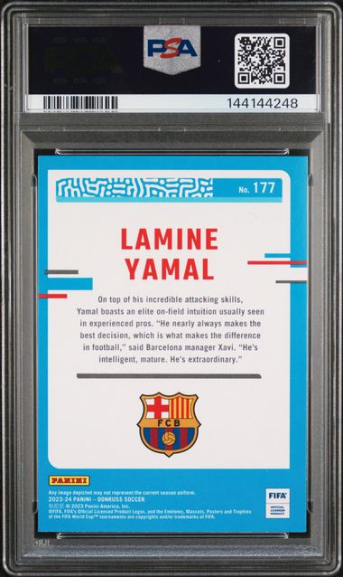 2023-24 Donruss FIFA Cubic #177 Lamine Yamal PSA 9 - Back
