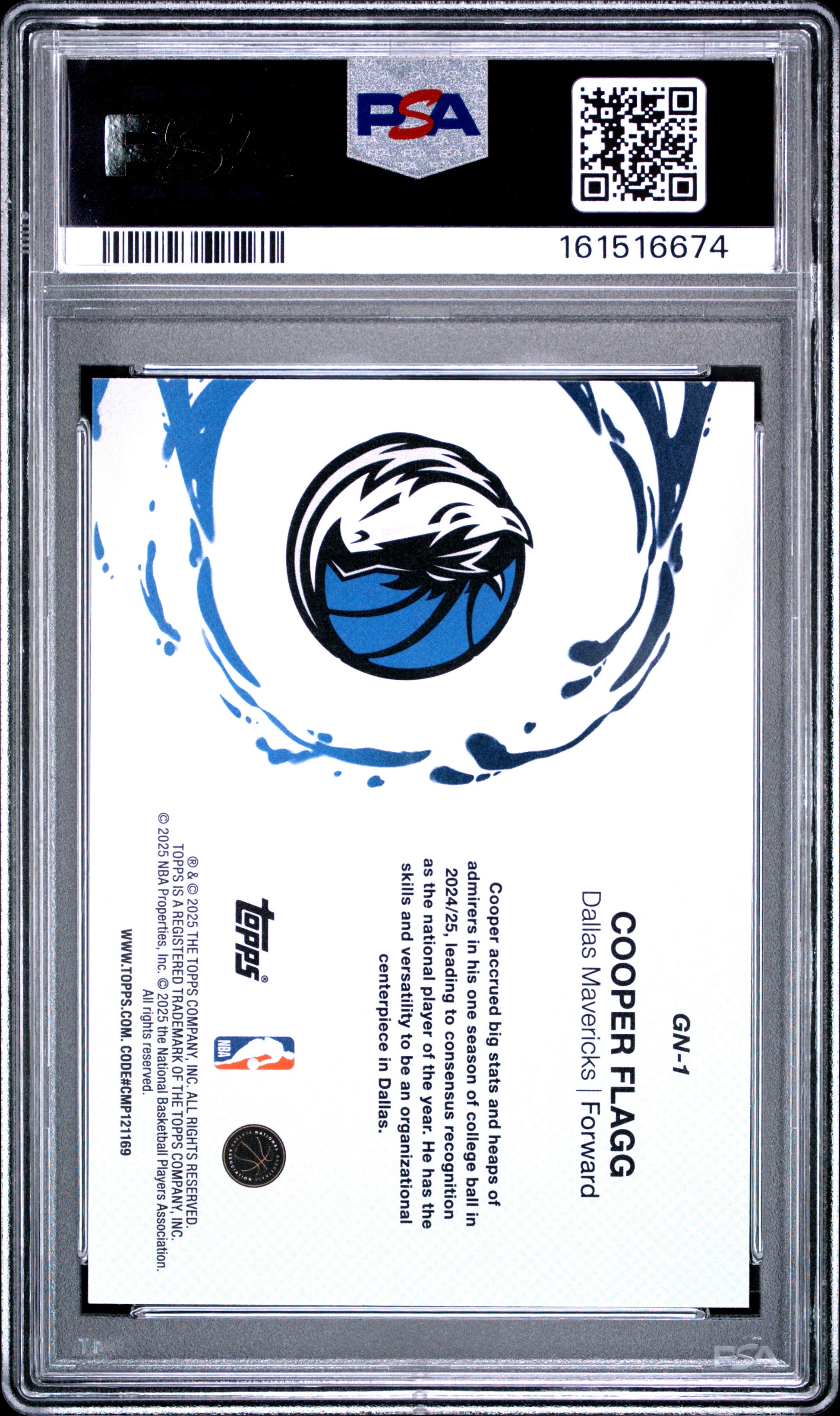 2025 Topps Generation Now Holo Foil #GN-1 Cooper Flagg PSA 10