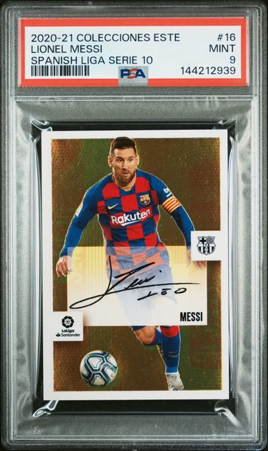 2020-21 Panini Colecciones Este Spanish Liga Serie 10 #16 Lionel Messi PSA 9 - Front