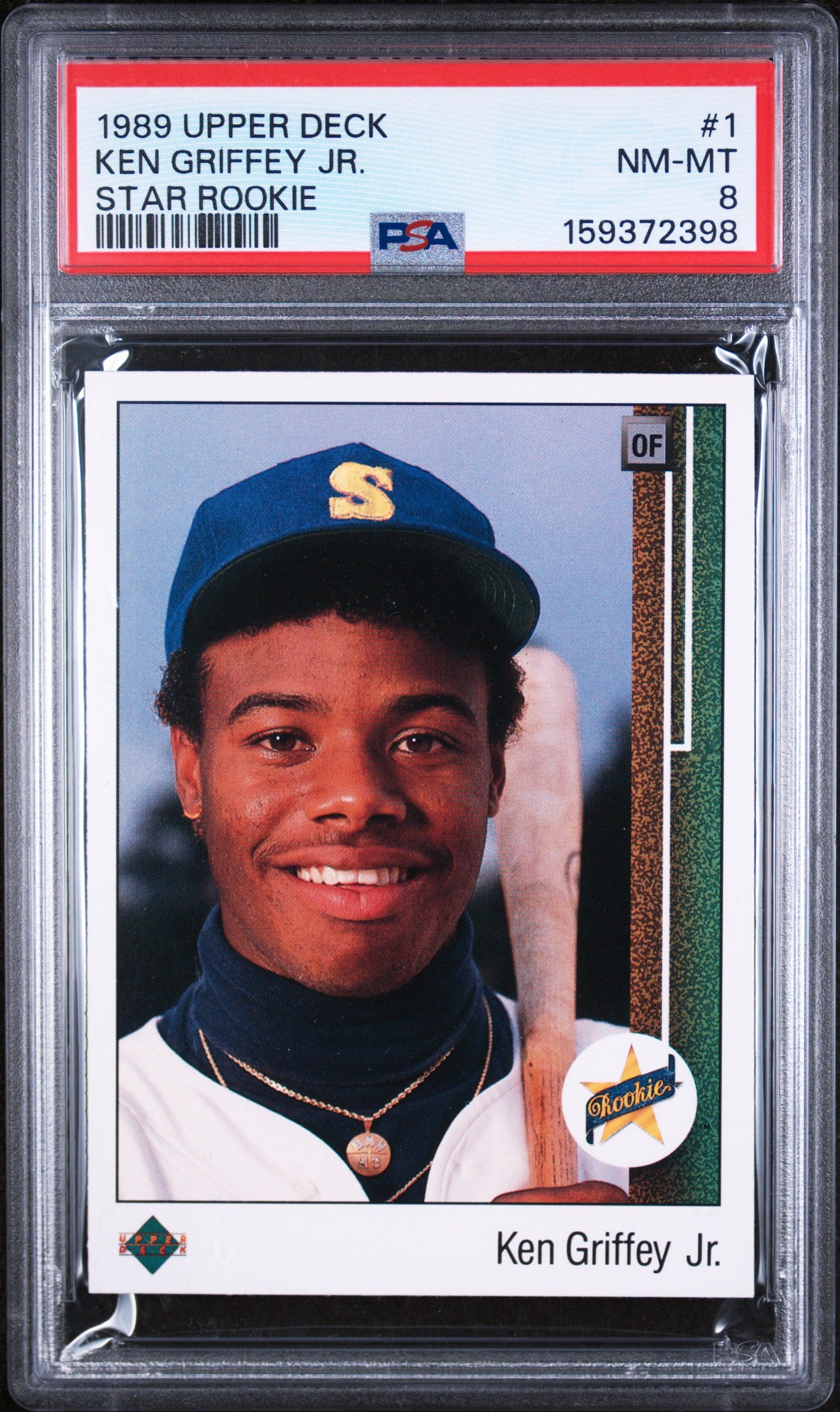 1989 Upper Deck Star Rookie #1 Ken Griffey Jr. PSA 8