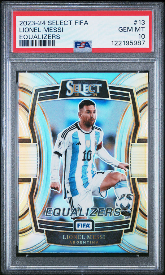 2023-24 Panini Select FIFA Equalizers Silver Lionel Messi #13 PSA 10