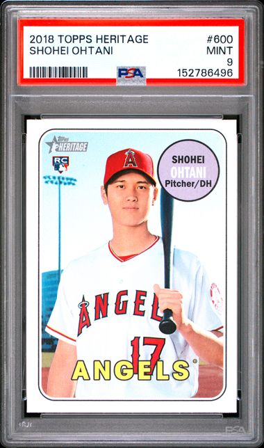 2018 Topps Heritage #600 Shohei Ohtani PSA 9 - Front