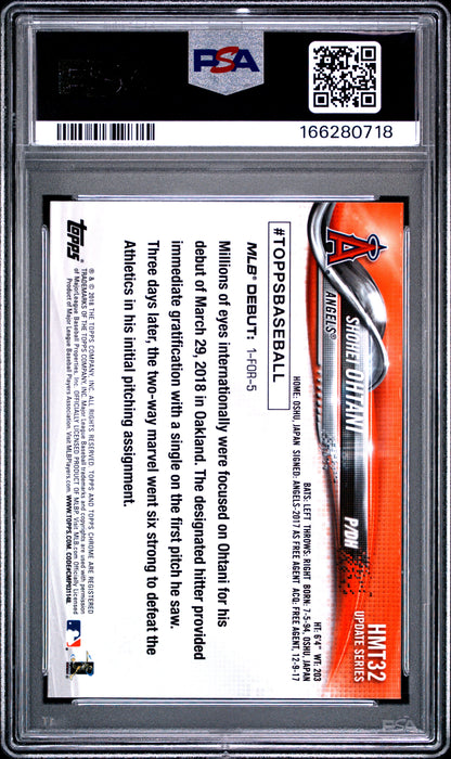 2018 Topps Chrome Update #HMT32 Shohei Ohtani PSA 9