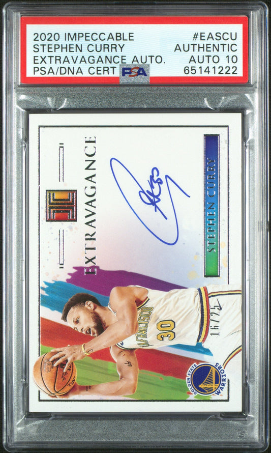 2020 Impeccable Extravagance Auto /25 Stephen Curry #EASCU PSA Authentic Auto 10