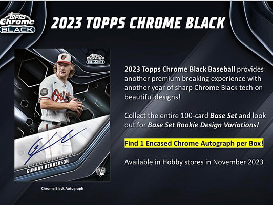 2023 Topps Chrome Black Baseball Hobby Sealed Case (12 boxes)