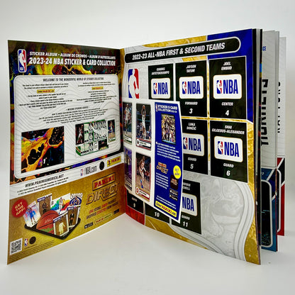 2023-24 Panini NBA Sticker Collection Album and Sticker Pack Bundle