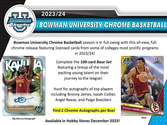 2023-24 Bowman Chrome University Basketball Hobby Box