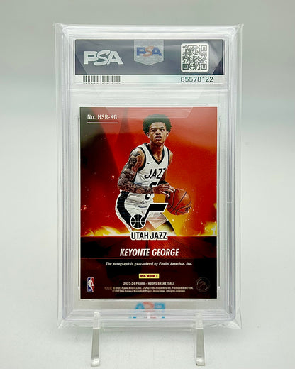 2023-24 Panini Hoops Hot Signatures Rookies Red / 25: #HSR-KG Keyonte George (PSA 7)