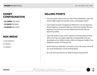 2023-24 Panini Prizm Basketball Hobby Box