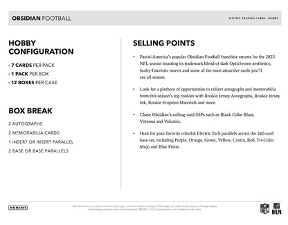 2023 Panini Obsidian Football Hobby Box