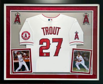 Mike Trout Deluxe Framed Autographed Authentic Jersey