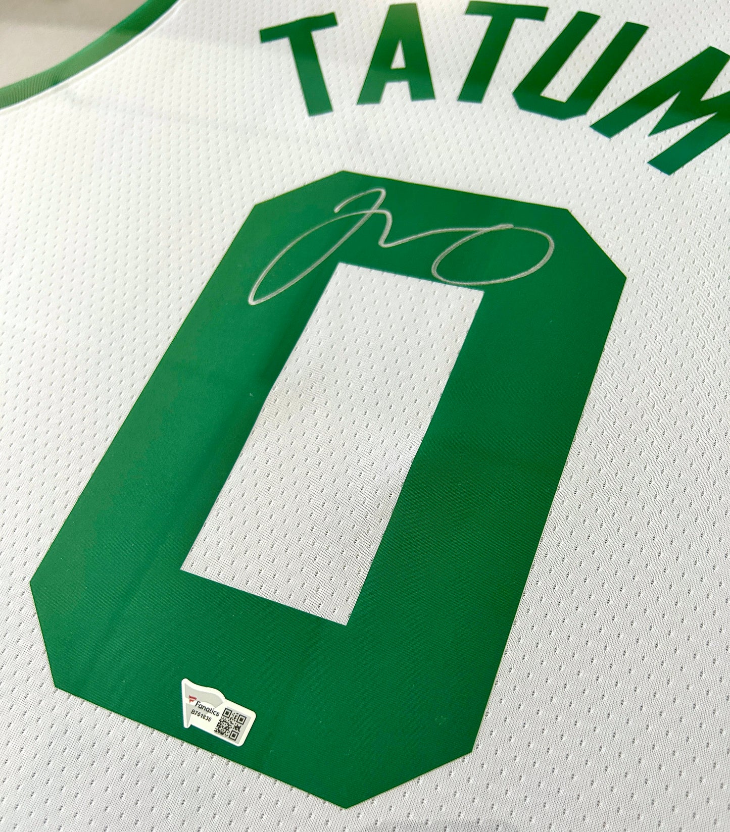 Jayson Tatum Deluxe Framed White Boston Celtics Autographed Year 0 Nike Swingman Jersey