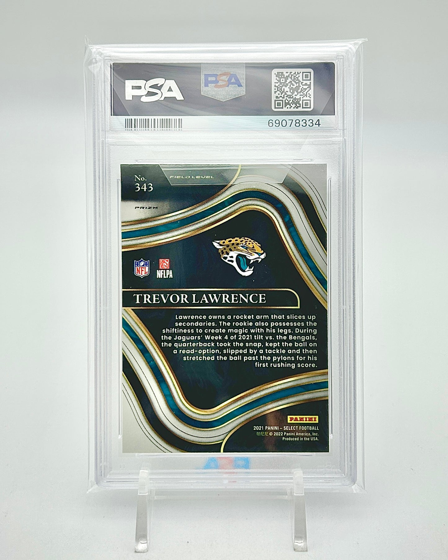 2021 Select Field Level Silver Prizm: #343 Trevor Lawrence (PSA 10)