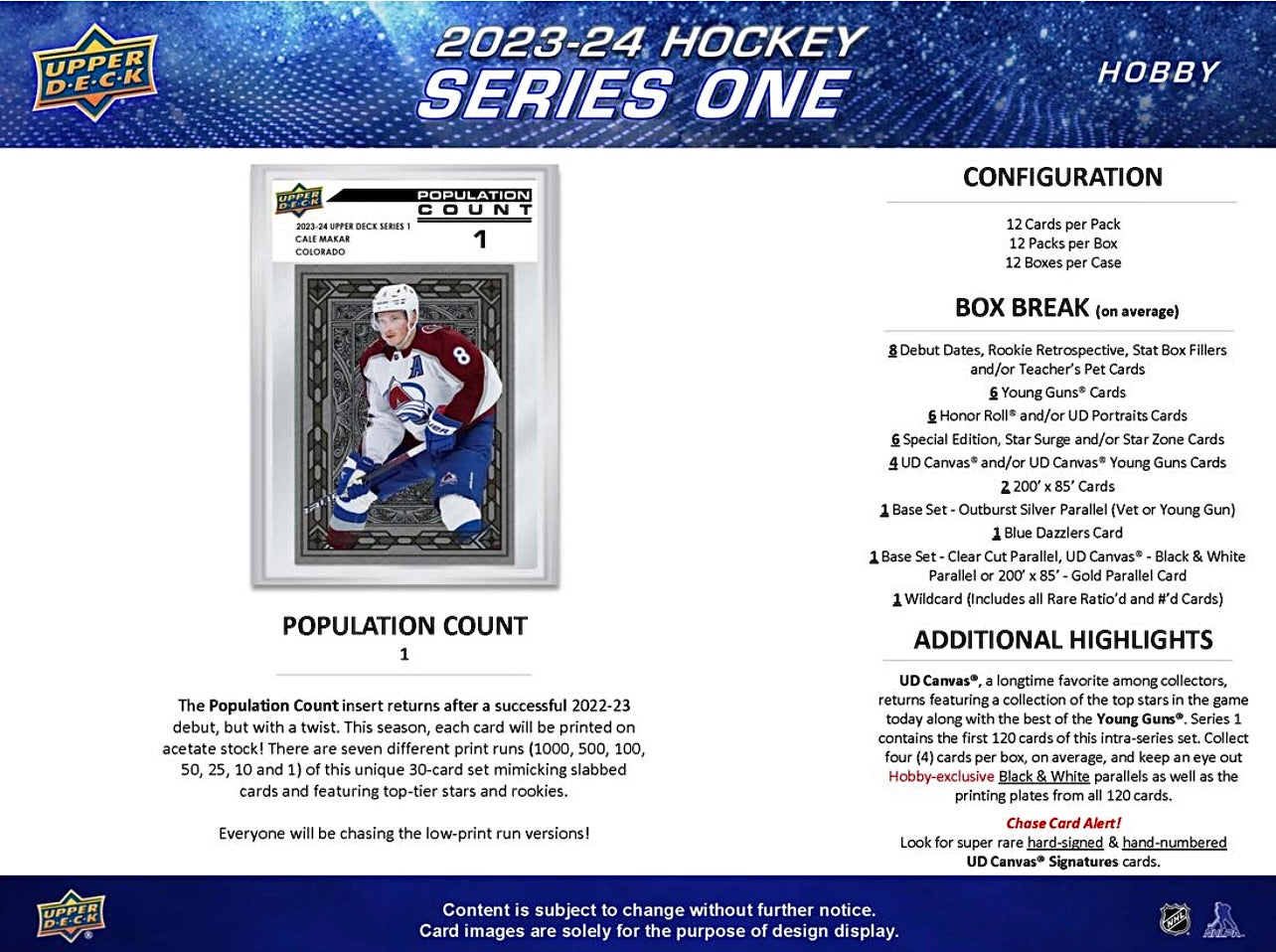 2023-24 Upper Deck Series 1 Hockey Hobby Box