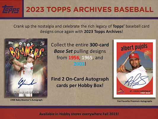2023 Topps Archives Baseball Hobby Sealed Case (10 boxes)