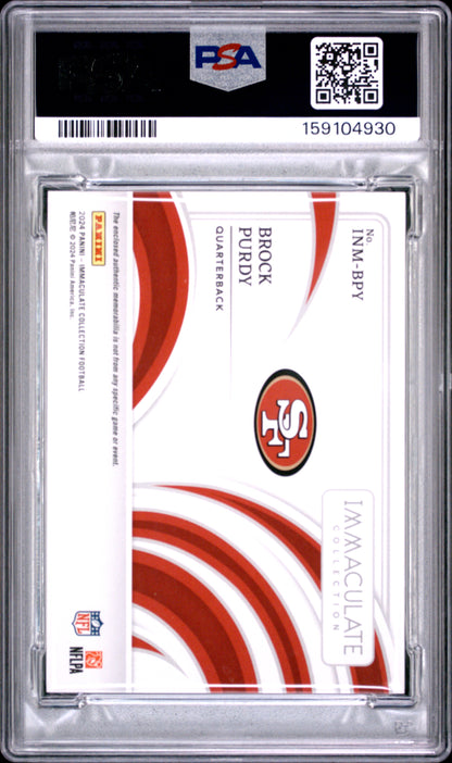 2024 Panini Immaculate Collection /88 #INM-BPY Brock Purdy PSA 8