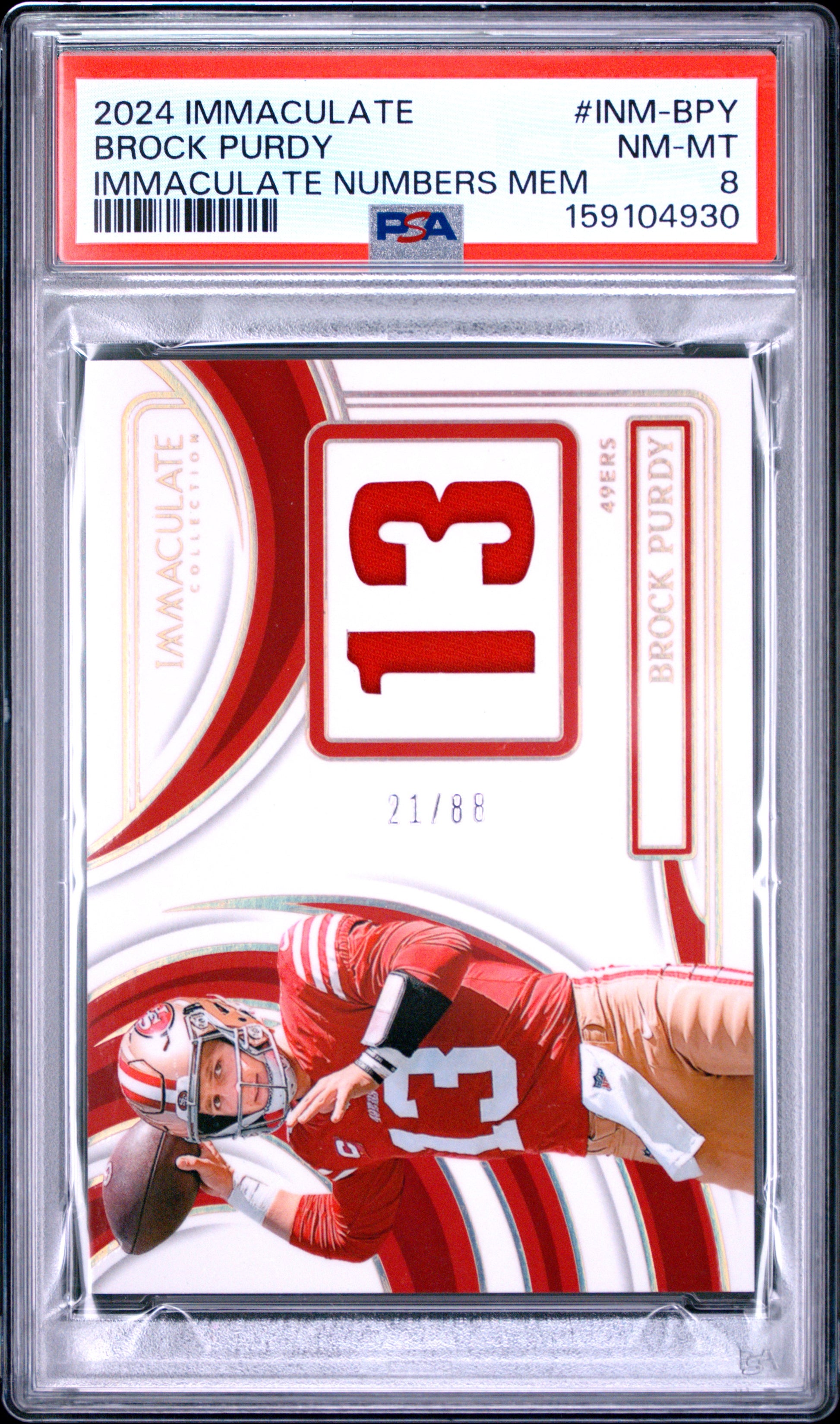 2024 Panini Immaculate Collection /88 #INM-BPY Brock Purdy PSA 8
