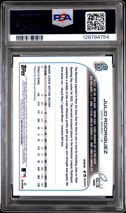 2022 Topps Chrome Update Refractor #USC150 Julio Rodriguez PSA 9