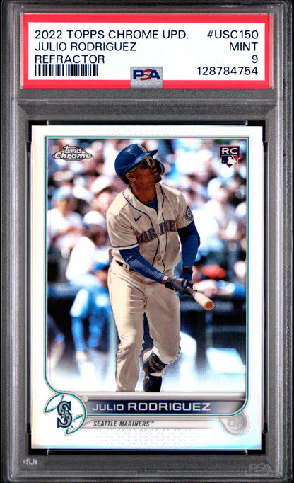 2022 Topps Chrome Update Refractor #USC150 Julio Rodriguez PSA 9