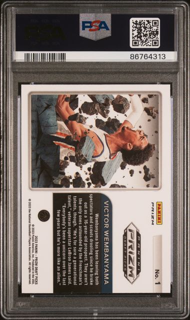 2023 Panini Prizm Draft Picks Prizm Break Red Ice #1 Victor Wembanyama PSA 10 - Back
