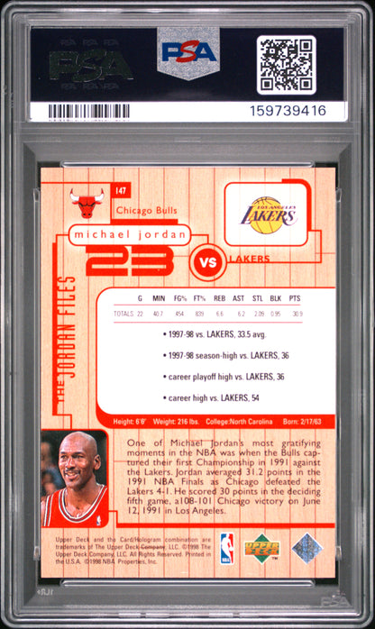 1998 Upper Deck MJ Living Legend The Jordan Files #147 Michael Jordan PSA 8
