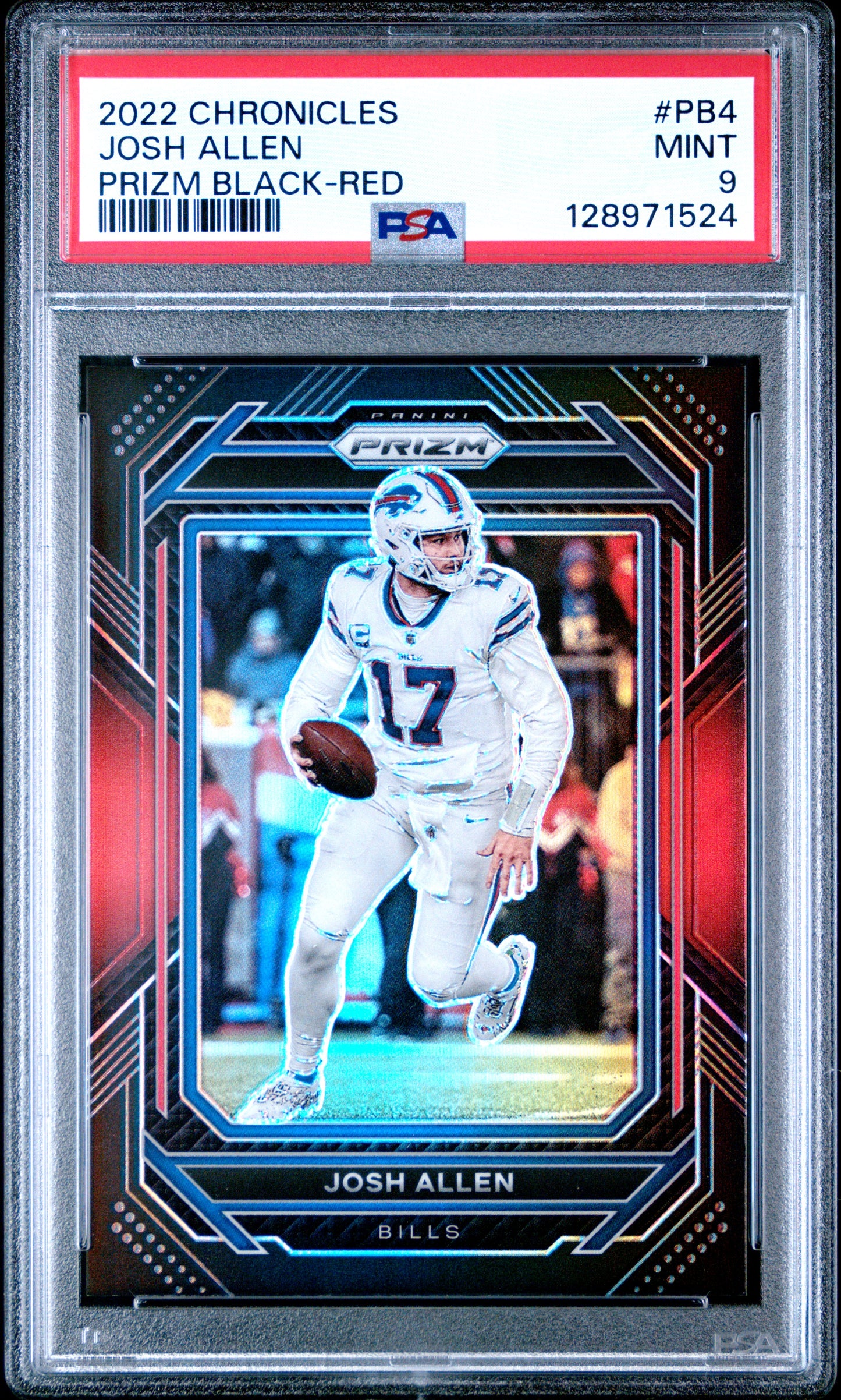 2022 Panini Chronicles Prizm Black Red /99 Josh Allen #PB-4 PSA 9