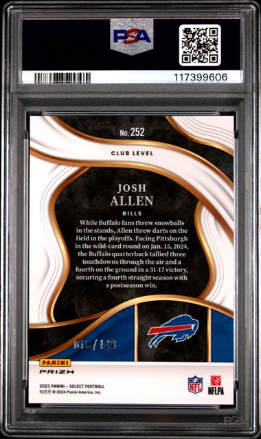 2023 Select Josh Allen Tri-Color Prizm PSA 10