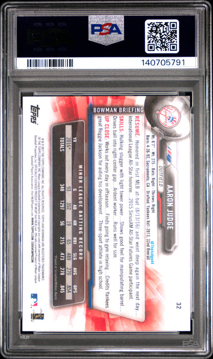 2017 Bowman #32 Aaron Judge PSA 10 (140705791)