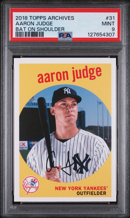 2018 Topps Archives Bat On Shoulder #31 Aaron Judge PSA 9