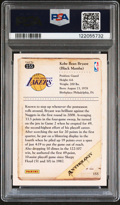 2012 Panini Kobe Anthology #155 Kobe Bryant PSA 10