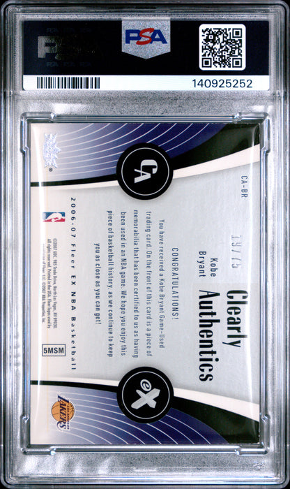 2006-07 Fleer EX Clearly Authentics /75 #CA-BR Kobe Bryant PSA Authentic