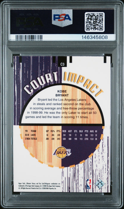 1999 Upper Deck Ultimate Victory Court Impact #C3 Kobe Bryant PSA 9