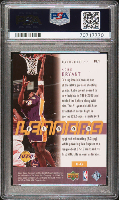 2000 Upper Deck Hardcourt Floor Leaders #FL1 Kobe Bryant PSA 8