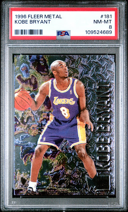 1996 Fleer Metal #181 Kobe Bryant PSA 8