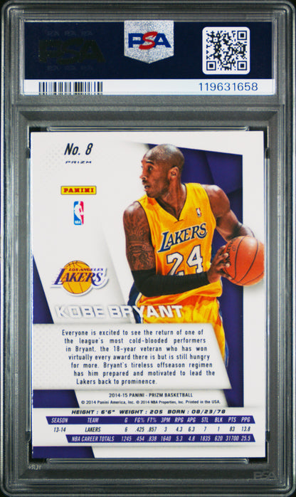2014 Panini Prizm SP Variations Prizm #8 Kobe Bryant PSA 10