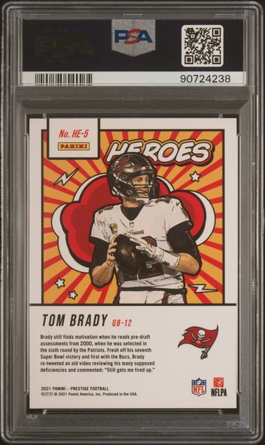 2021 Panini Prestige Heros #HE-5 Tom Brady PSA 9 - Back